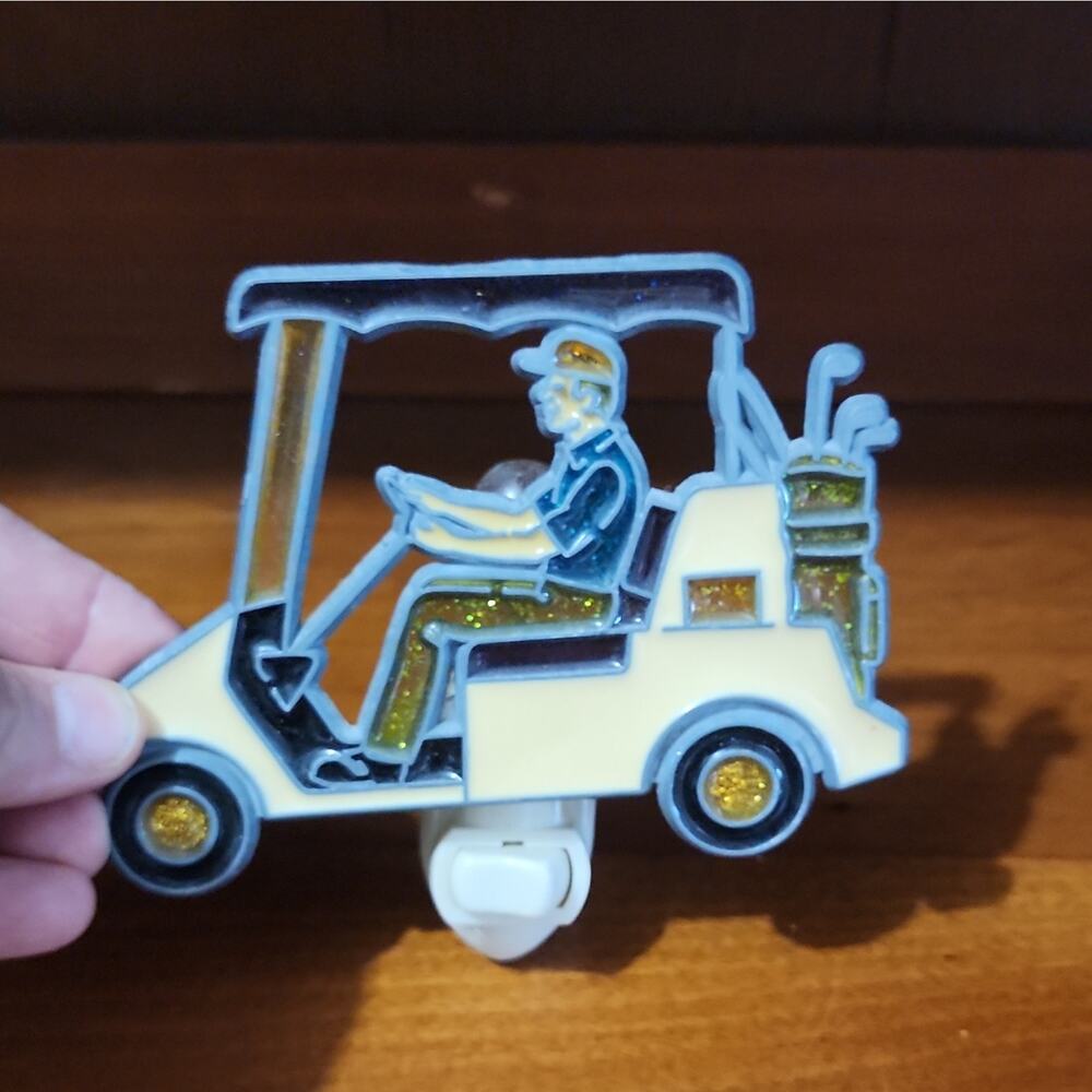 Golf Theme Wall Mounted Plug-In Night Light Switch Control Plastic White/Gold